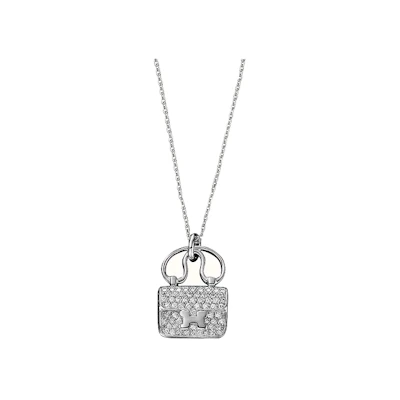 (Women) HERMES Constance Amulette Small Pendant Silver White Gold Necklace H110079B-00
