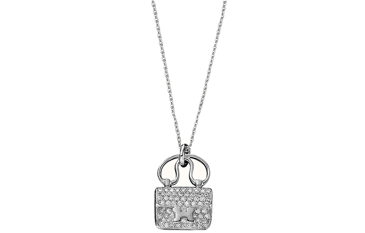 (Women) HERMES Constance Amulette Small Pendant Silver White Gold Necklace H110079B-00 圖 2