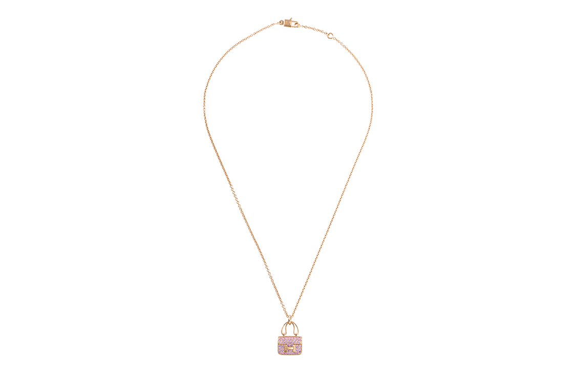(Women) HERMES Constance Charm Necklace Pink Stardust 18K Rose Gold for Women H121303B-00 圖 4