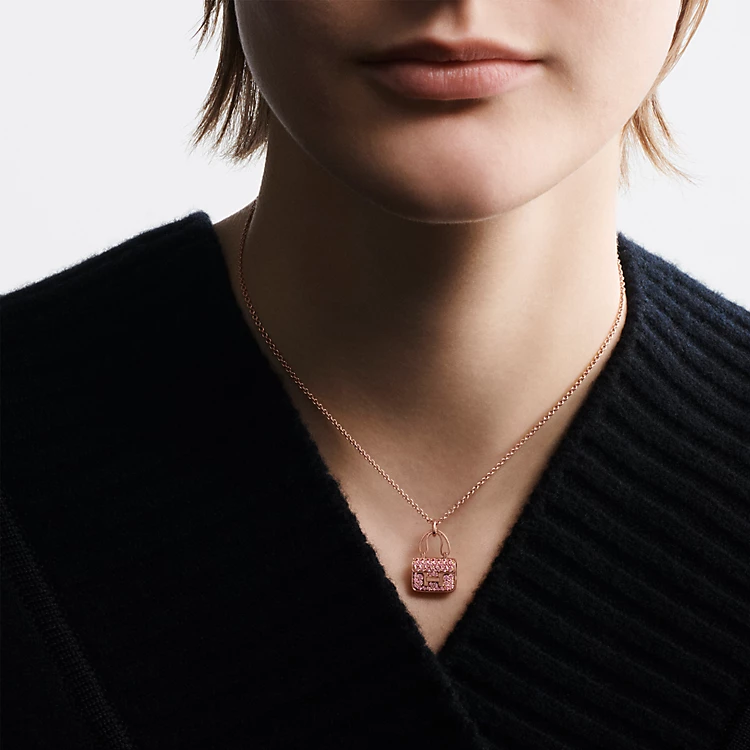 (Women) HERMES Constance Charm Necklace Pink Stardust 18K Rose Gold for Women H121303B-00 圖 5