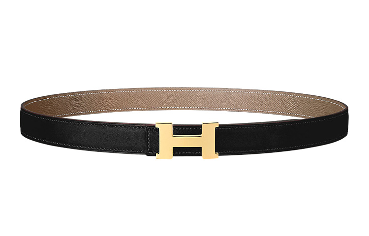 Lookbook (W) HERMES Constance Tali Pinggang Kulit Hitam/Kelabu Gajah 2.4cm Wanita. H064545CC06-H052150CABU080