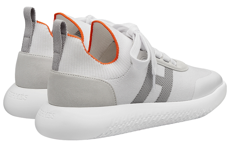 Shop HERMES愛馬仕 Crew 時尚運動 低幫 生活休閒鞋 女款 白灰色