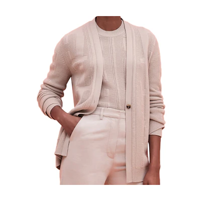 (Women) HERMES Crewneck Wool Sweater Beige H0H2702DDC3