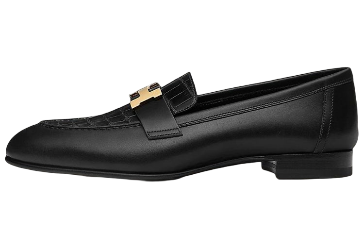 (W) HERMES Crocodile Loafer 'Black'