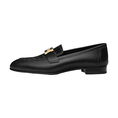 (W) HERMES Crocodile Loafer 'Black'