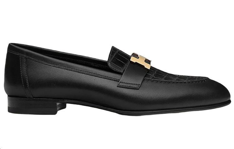 (W) HERMES Crocodile Loafer 'Black' 圖 2