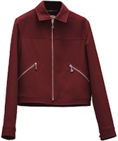 (Women) HERMES Cupid Red Plain Zipper Jacket with Turn-Down Collar. H1H0212DG9Q (Women) HERMES Cupid Red Plain Zipper Jacket with Turn-Down Collar. H1H0212DG9Q