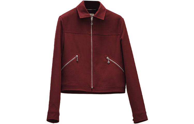 Order (Women) HERMES Cupid Red Plain Zipper Jacket with Turn-Down Collar. H1H0212DG9Q