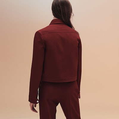 (Women) HERMES Cupid Red Plain Zipper Jacket with Turn-Down Collar. H1H0212DG9Q Shop (Women) HERMES Cupid Red Plain Zipper Jacket with Turn-Down Collar. H1H0212DG9Q