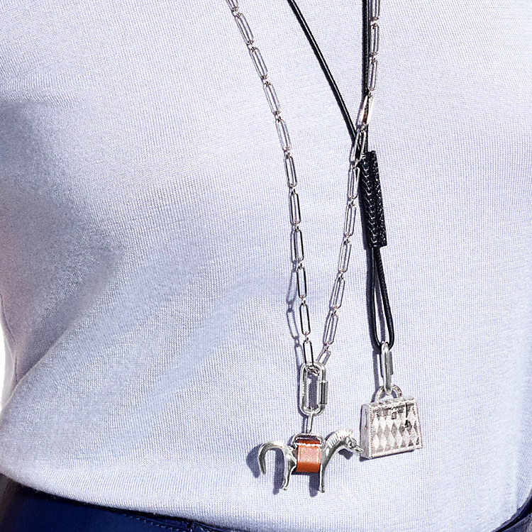 (Women) HERMES Curiosite Kelly Palladium Pendant Necklace Silver for Women. H071663FP-00 圖 3