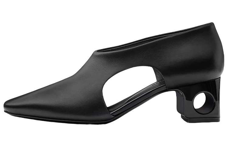 (Women) HERMES Cut-Out Calfskin Ankle Boots 'Black' H221025Z-02