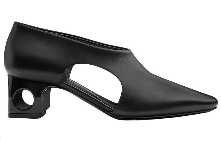 Order (W) HERMES Sepatu Boot Hitam Ankle Kulit Anak Sapi Cut-Out H221025Z-02