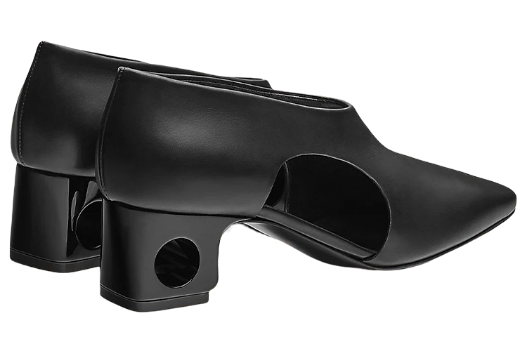 Shop (W) HERMES Sepatu Boot Hitam Ankle Kulit Anak Sapi Cut-Out H221025Z-02