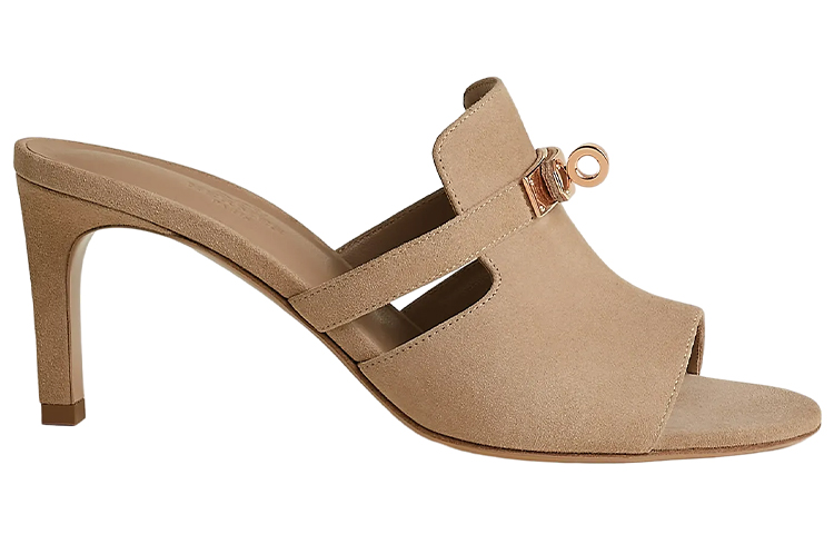 (W) HERMES Cute 'Brown Goat Leather Slide' 圖 2