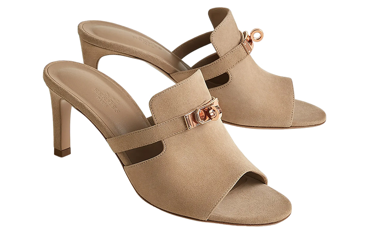 (W) HERMES Cute 'Brown Goat Leather Slide' 圖 3