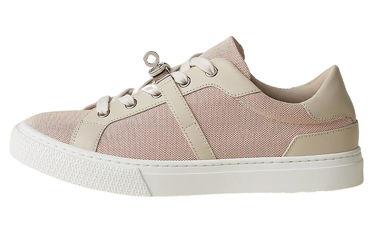 (Women) HERMES Day Canvas Low-Top 'Berry Red' H221195Z-C6