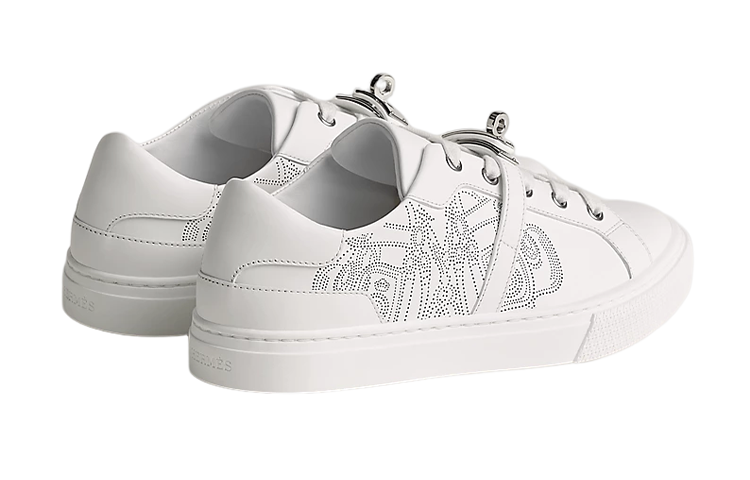 Shop (W) HERMES Day Kulit Rendah 'Tali Fashion Putih' H232176Z-90