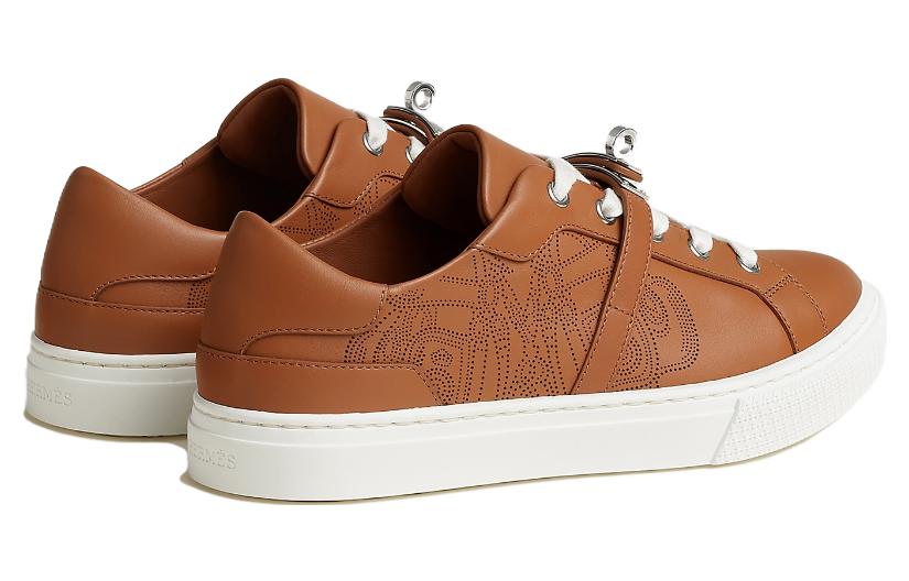 Shop HERMES愛馬仕 Day 休閒百搭 低幫 板鞋 女款 棕色