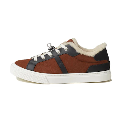 (W) HERMES Day Low Top Sneaker 'Brown Leather Lace-Up'