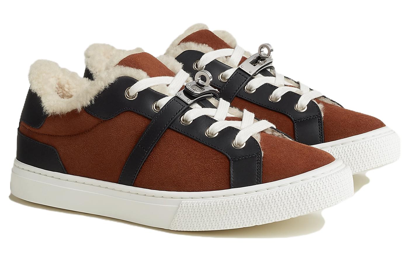 Order (W) HERMES Kasut Sneakers Rendah 'Kulit Coklat Bertali' H232175Z-20