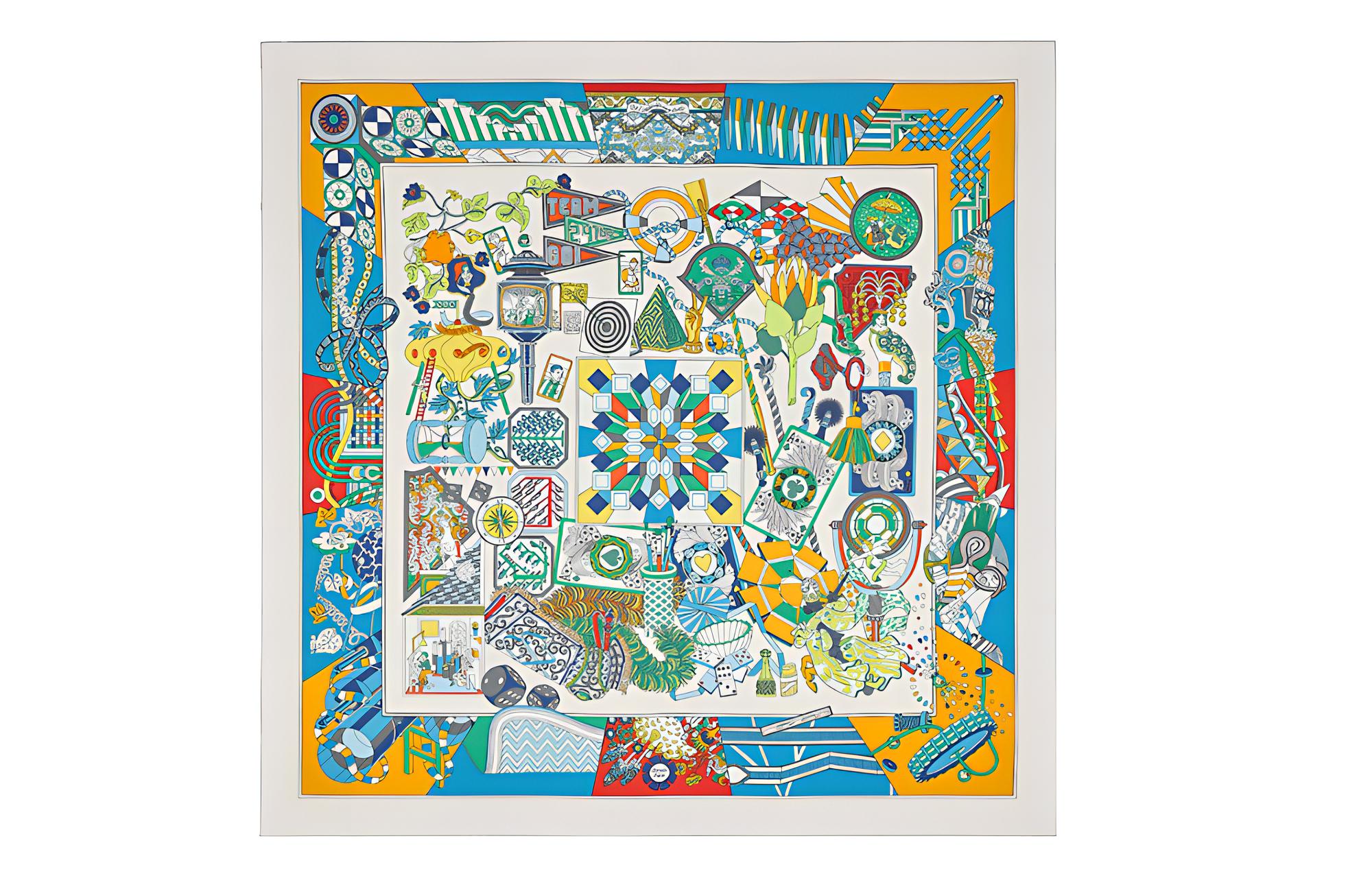 (Women) HERMES De l'Ombrelle aux Duels 90cm Double-Sided Scarf Multicolor H903464S-13