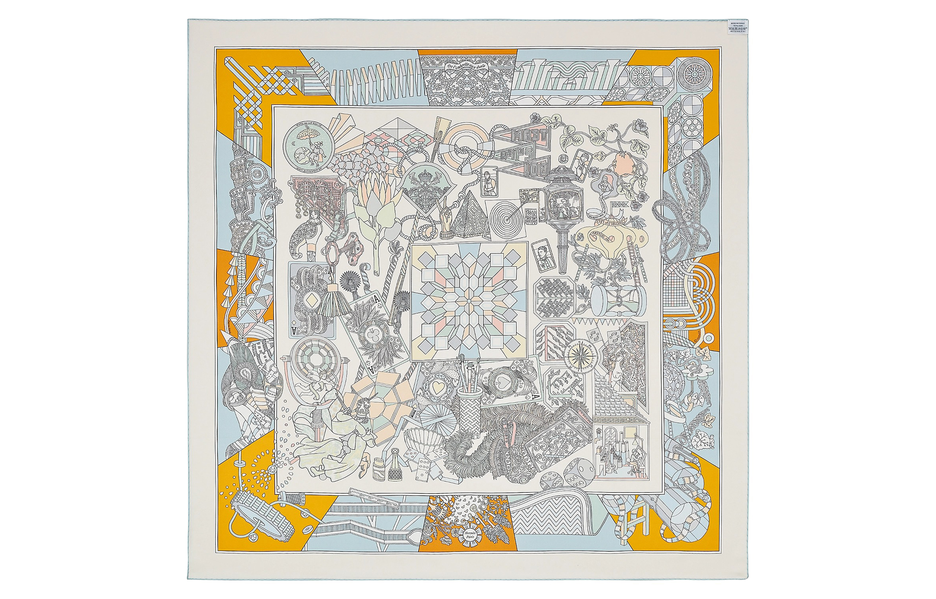 (Women) HERMES De l'Ombrelle aux Duels 90cm Double-Sided Scarf Multicolor H903464S-13 圖 3