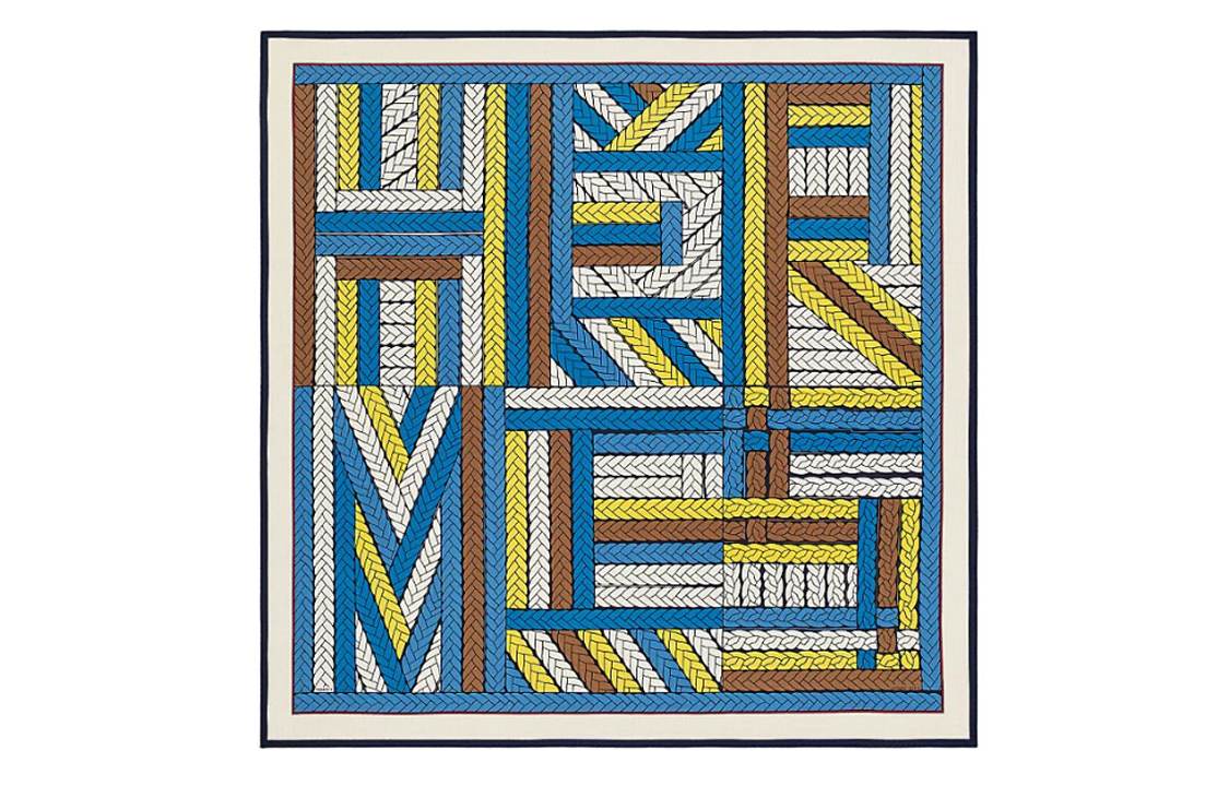 (Women) HERMES Decorative Pattern Wool Scarf for Women - Multicolor H243847S-02