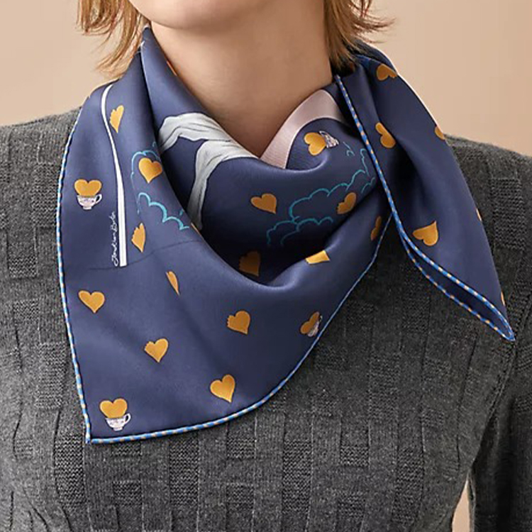 (Women) HERMES Deep Blue Afternoon Tea Silk Scarf. H983782S-07 圖 3
