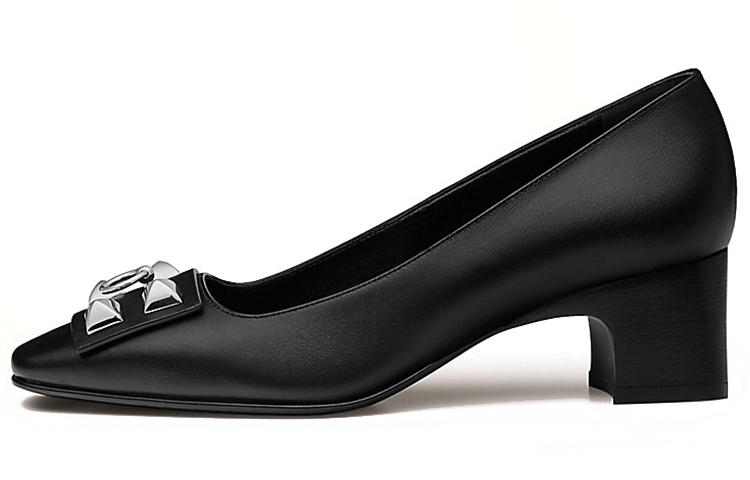 (Women) HERMES Delicate High Heel 'Black Leather' H212026Z-02