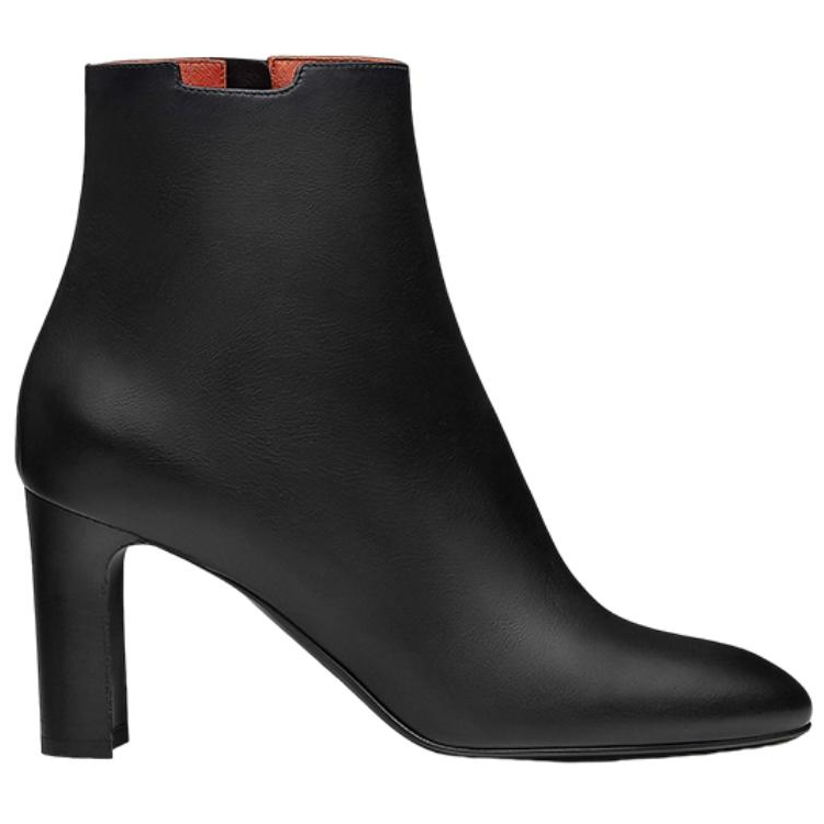 (W) HERMES Delice Calfskin High-Heel Ankle Boots 'Black' 圖 2
