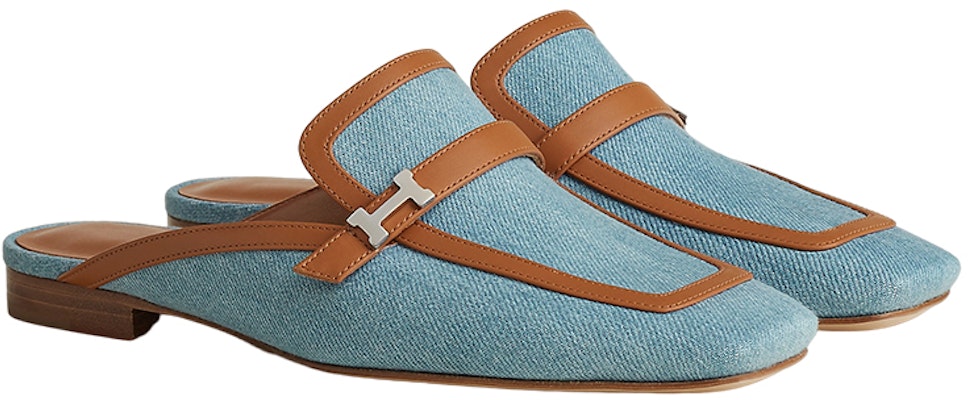 (Women) HERMES Denim and Calfskin Buckle Mule 'Retro Blue' H231053Z-CB Lookbook (Women) HERMES Denim and Calfskin Buckle Mule 'Retro Blue' H231053Z-CB