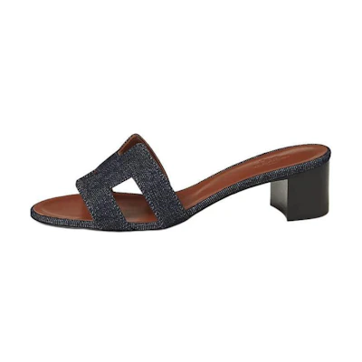 (W) HERMES Denim CMFT Slide 'Black'