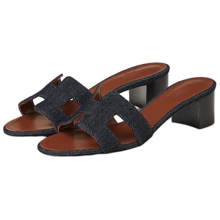 (W) HERMES Denim CMFT Slide 'Black' 圖 3