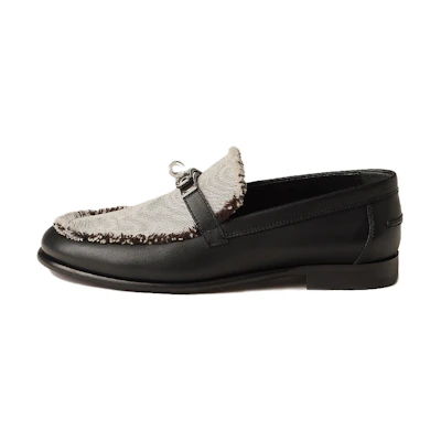 (W) HERMES Destin 'Grey Black Tassel Canvas'