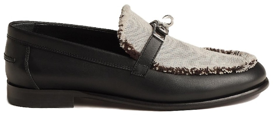 (W) HERMES Destin 'Kelabu Hitam Rumbai Kanvas' H231065Z-PN Order (W) HERMES Destin 'Kelabu Hitam Rumbai Kanvas' H231065Z-PN