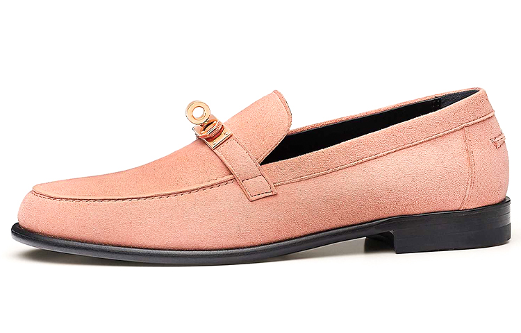 Buy (W) HERMES Destin Loafer 'Dawn Pink' Kasut Lelaki Mewah Warna Merah Jambu Pudar H212116Z-V9M