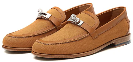 Shop HERMES 愛馬仕 Destin 小牛皮平底樂福鞋 女款 天然色