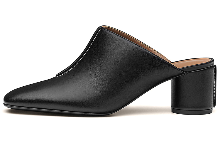 (Women) HERMES Detail Mule 'Black Chunky Heel' H212039Z-02