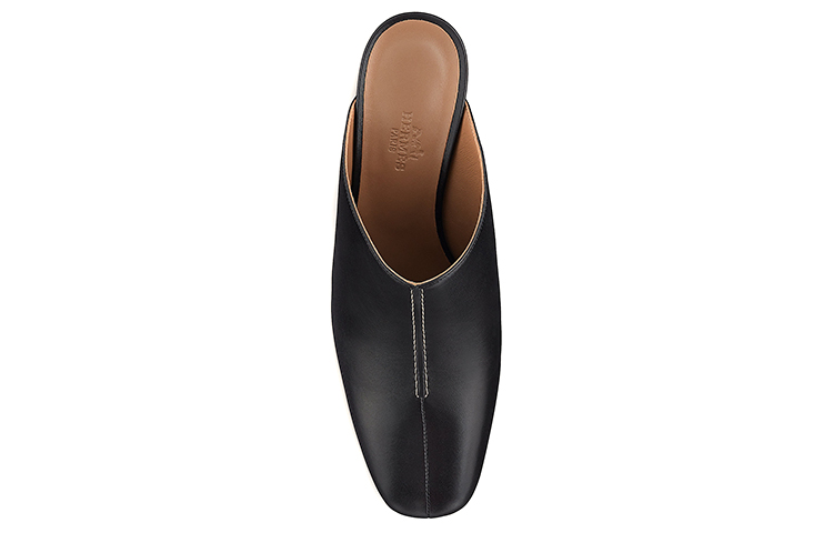 Purchase (Women) HERMES Detail Mule 'Black Chunky Heel' H212039Z-02