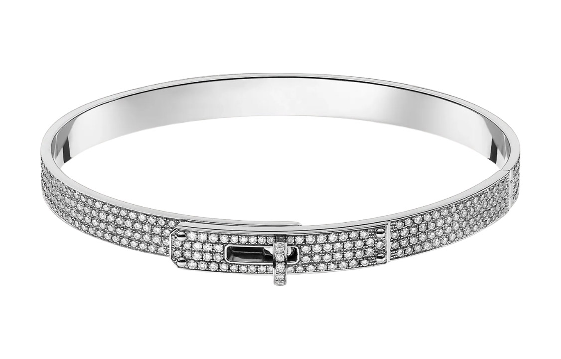 (Women) HERMES Diamond-Studded Elegant 18K Gold Bracelet for Women. H109030B-00SH