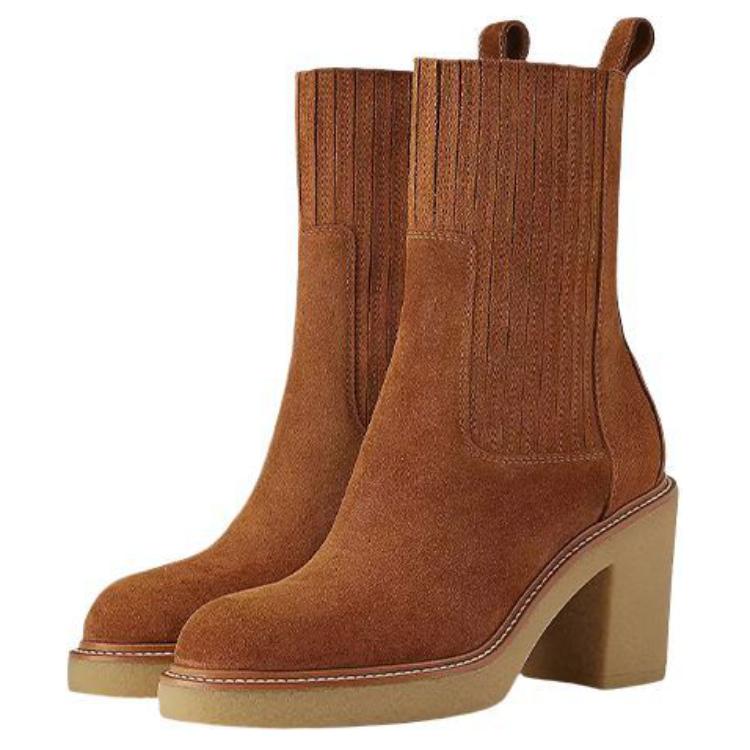 (W) HERMES Donia 70 'Brown Suede Ankle Boot' 圖 3