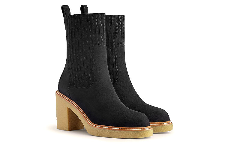 (W) HERMES Donia High-Heel Ankle Boot 'Black Goat Suede' 圖 3