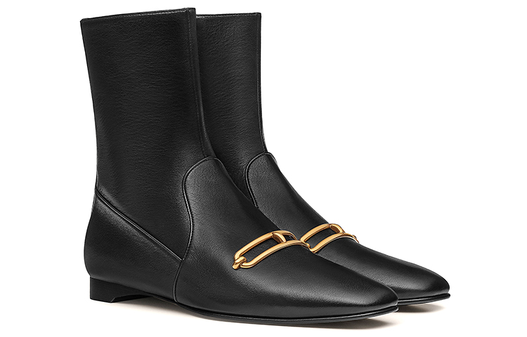 Shop (W) HERMES Stivaletto Dora in Pelle di Capra Nera H212037Z-02