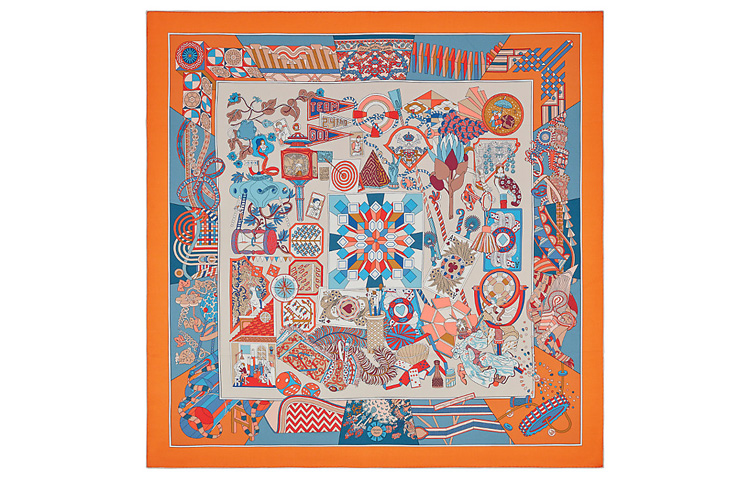 (Women) HERMES Double-Sided Silk Scarf Orange Color H903464S-14 圖 2