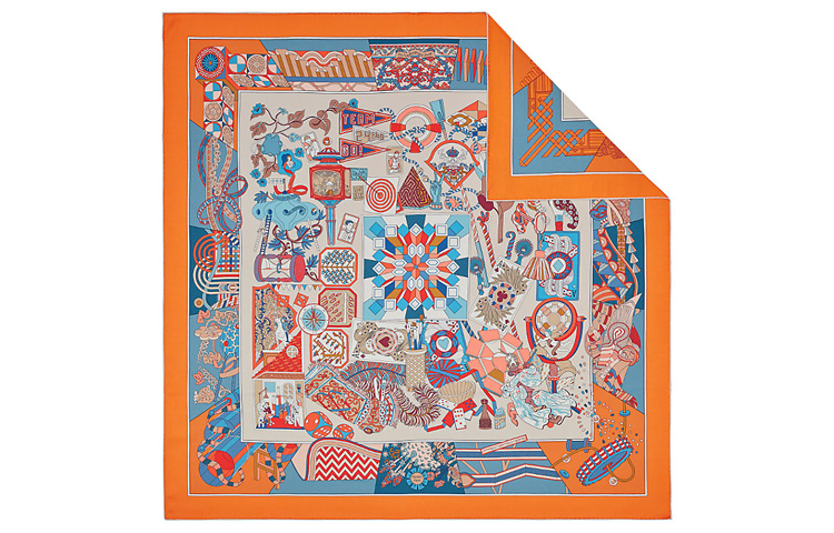 (Women) HERMES Double-Sided Silk Scarf Orange Color H903464S-14 圖 3