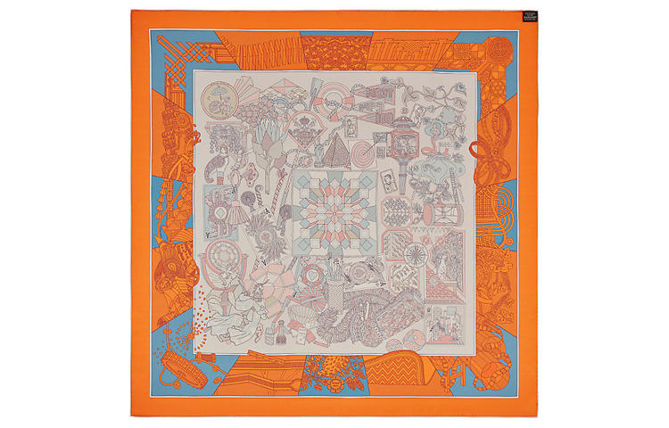 (Women) HERMES Double-Sided Silk Scarf Orange Color H903464S-14 圖 4