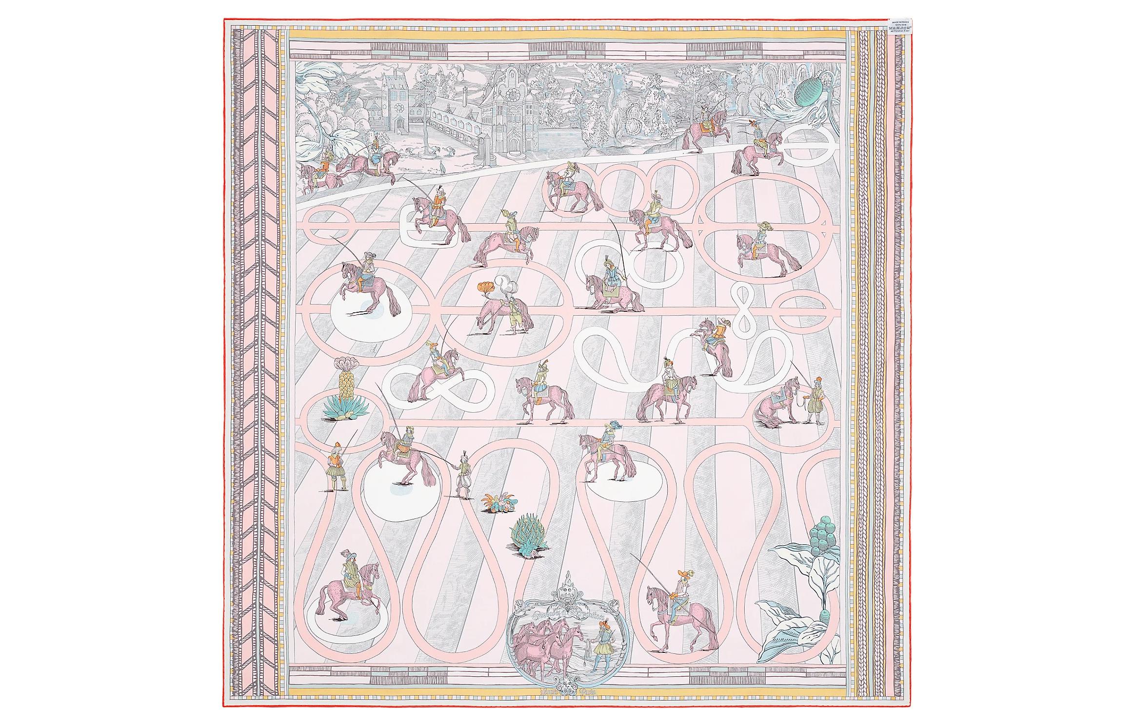 (Women) HERMES Double-Sided Silk Scarf Women Rose Pink/Blue/Beige "Turn & Serpentine Motion". H903688S-02 圖 4