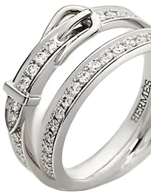 (W) HERMES Cincin Platinum Double Circle Full Diamond Perak H124607B Lookbook (W) HERMES Cincin Platinum Double Circle Full Diamond Perak H124607B