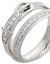 Lookbook (Women) HERMES Double Ring Full Diamond Platinum Silver Ring H124607B 00053