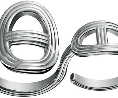 (W) エルメス ダブルリング TGM 925シルバー リング シルバー H114603B Lookbook (W) エルメス ダブルリング TGM 925シルバー リング シルバー H114603B